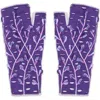 Feelgoodz Artisan Crafted Fleece Lined Azalea Fingerless Gloves In Purple