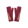 Feelgoodz Artisan Crafted Fleece Lined Hazel Fingerless Jersey Gloves In Brown