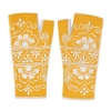 Feelgoodz Artisan Crafted Fleece Lined Lawsone Fingerless Gloves In Orange
