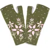 Feelgoodz Artisan Crafted Fleece Lined Viola Fingerless Gloves In Green