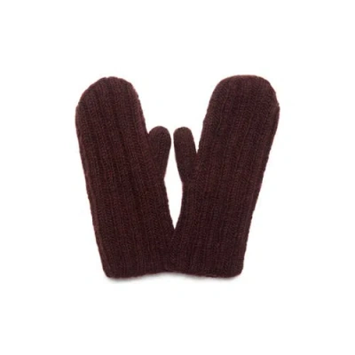 Feelgoodz Artisan Hand-knit Denali Ribbed Mitten In Brown