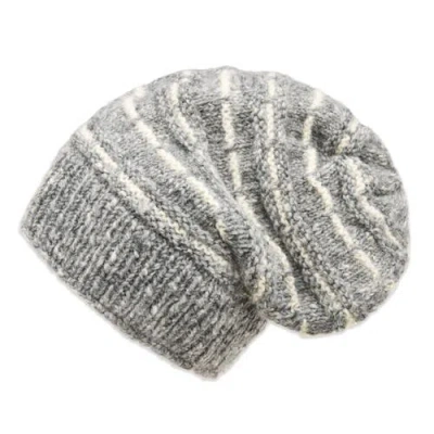Feelgoodz Artisan Hand-knit Telluride Slouchy Cap In Gray