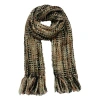 Feelgoodz Artisan Woven Stella 100% Recycled Acrylic Multi Colored Winter Scarf In Brown