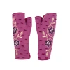 Feelgoodz Fleece Lined Primrose Fingerless Jersey Gloves In Pink