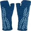 Feelgoodz Fleece Lined Trellis Fingerless Jersey Gloves In Blue