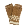 Feelgoodz Hand-knit Jaya Harlequin Wool Half Mitten In Brown