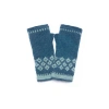 Feelgoodz Hand-knit Jaya Harlequin Wool Half Mitten In Blue