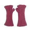 Feelgoodz Hand-knit Jaya Harlequin Wool Half Mitten In Brown
