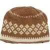Feelgoodz Hand-knit Vail Winter Wool Beanie Hat In Brown