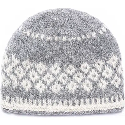 Feelgoodz Hand-knit Vail Winter Wool Beanie Hat In Gray