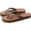 Feelgoodz Womens Zensole Slim Kinderz Woven Strap Faux Leather Flip Flop Thong Sandals