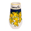 Feeling Good Inside Blue / Yellow / Orange Brava Lemon Limoncello Vase In Blue/yellow/orange