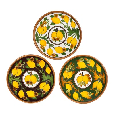 Feeling Good Inside Green / Brown Golden Fall Dinner Set Of Three Pieces