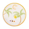 Feeling Good Inside Green Palm Beach Ceramic Orange Dinner Plate