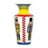 Feeling Good Inside Red / Green / Yellow Xmas Nut Cracker Rainbow  Handmade Ceramic  Big Vase