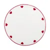 Feeling Good Inside Red Heart Round Placement - L'amour Paris Six Pieces Set Of Six