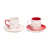 Feeling Good Inside Red / White Love Coffee Set Of Two