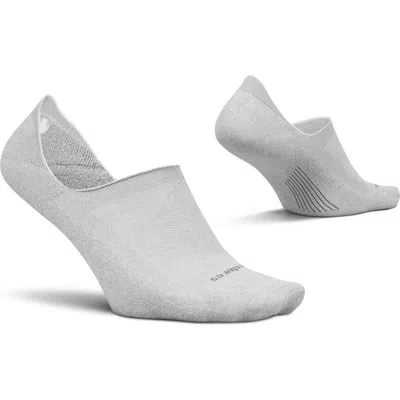Feetures Elite Light Cushion Invisible Socks  Antislip Sport Sock Liner With Targeted Compression In White