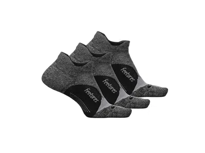 Feetures Elite Light Cushion No Show Tab 3-pair Pack No Show Socks Shoes Gray: Md (us Men's Shoe 6-8.5 - Wome In Black