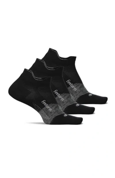 Feetures Elite Light Cushion No Show Tab Athletic Ankle Socks Sport Sock With Targeted Compression In Black