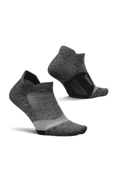 Feetures Elite Light Cushion No Show Tab Athletic Ankle Socks Sport Sock With Targeted Compression In Gray