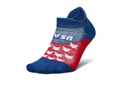 Feetures Elite Light Cushion No Show Tab No Show Socks Shoes Americana: Xl (us Men's Shoe 12.5-15.5) In Blue