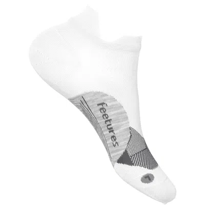 Feetures Elite Light Cushion No Show Tab Sock Unisex Gray Performance Buu1104 In White