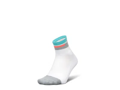 Feetures Elite Light Cushion Quarter Crew Cut Socks Shoes Aquatic White: Xl (us Men's Shoe 12.5-15.5)
