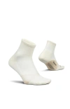 Feetures Elite Light Cushion Quarter Solid  Sport Sock With Targeted Compression In White