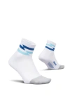Feetures Elite Light Cushion Quarter Solid Sport Sock With Targeted Compression In White