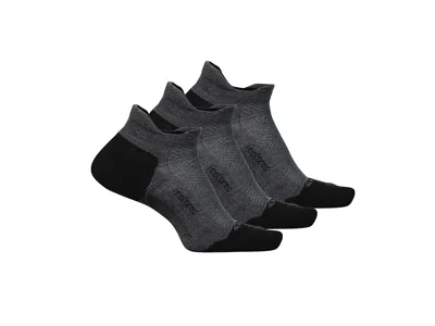 Feetures Elite Max Cushion No Show Tab 3-pair Pack No Show Socks Shoes Gray: Sm (us Women's Shoe 4-6.5) In Black