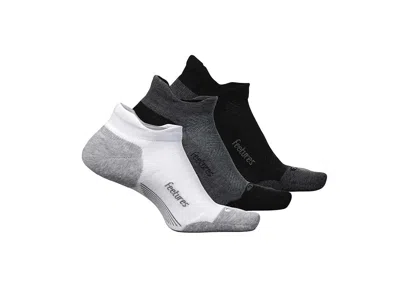 Feetures Elite Max Cushion No Show Tab 3-pair Pack No Show Socks Shoes White/black/gray: Xl (us Men's Shoe 12