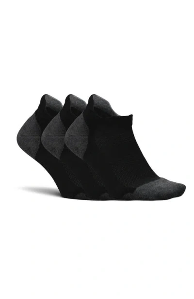 Feetures Elite Max Cushion No Show Tab Ankle Socks Sport Sock With Targeted Compression In Black