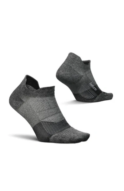 Feetures Elite Ultra Light Cushion Ankle Socks  Sport Sock With Targeted Compression In Gray