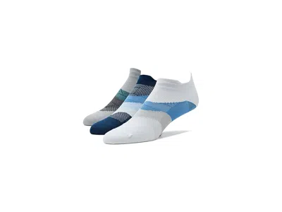 Feetures Elite Ultra Light No Show Tab 3-pair Pack No Show Socks Shoes Blue Wave/white Tide/stone Ivy: Xl (us In Multi