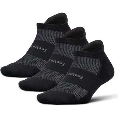Feetures High Performance Max Cushion Ankle Sock Tab Socks With Heel Tab In Charcoal