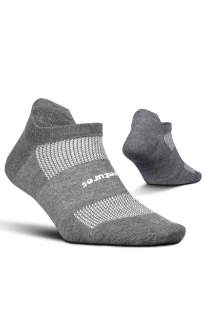 Feetures High Performance Ultra Light Ankle Sock No Show Socks With Heel Tab In Gray