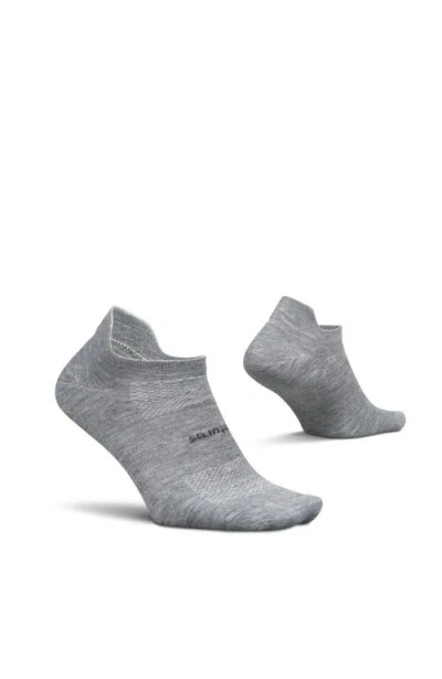 Feetures High Performance Ultra Light Ankle Sock No Show Socks With Heel Tab In Gray