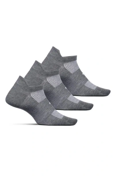 Feetures High Performance Ultra Light Ankle Sock No Show Socks With Heel Tab In Slab Gray