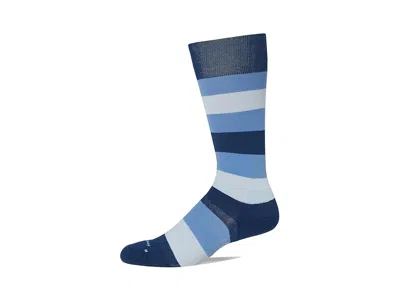 Feetures Men's Max Cushion Crew Men's Crew Cut Socks Shoes Primary Stripe Denim: Md (men's Shoe 6-8.5) In Multi