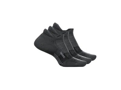 Feetures Merino 10 Cushion No Show Tab 3-pair Pack No Show Socks Shoes Gray 1: Lg (us Men's Shoe 9-12 - Women In Black