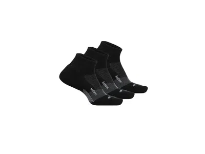 Feetures Merino 10 Cushion Quarter 3-pair Pack Quarter Length Socks Shoes Charcoal 1: Xl (us Men's Shoe 12.5- In Black