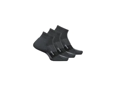 Feetures Merino 10 Ultra Light Quarter 3-pair Pack Quarter Length Socks Shoes Gray 1: Md (us Men's Shoe 6-8.5 In Black