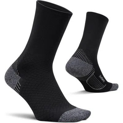 Feetures Plantar Fasciitis Relief Light Cushion Mini Crew  Targeted Arch & Plantar Fascia Support In Black