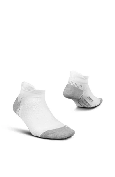 Feetures Plantar Fasciitis Relief Sock Light Cushion No Show Tab  Targeted Compression Sock In White