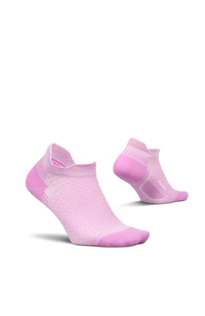 Feetures Plantar Fasciitis Relief Sock Light Cushion No Show Tab Targeted Compression Sock In Pink