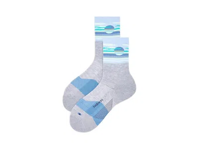 Feetures Trail Max Cushion Mini Crew Crew Cut Socks Shoes Cloud Veil Blue: Sm (us Women's Shoe 4-6.5), Nylon/ In Gray