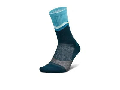 Feetures Trail Max Cushion Mini Crew Crew Cut Socks Shoes Mountain High Blue: Lg (us Men's Shoe 9-12 - Women' In Gray