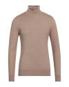 Fefè Glamour Pochette Fefē Man Turtleneck Camel Size Xxl Merino Wool In Beige