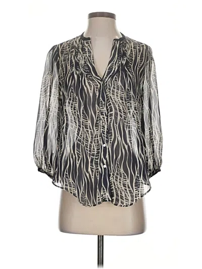 Pre-owned Fei 3/4 Sleeve Blouse In Silver
